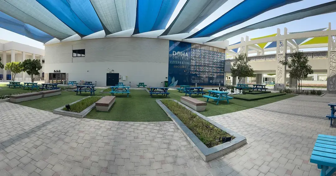 Doha College Campus Outdoor Sitting Area Panoramic