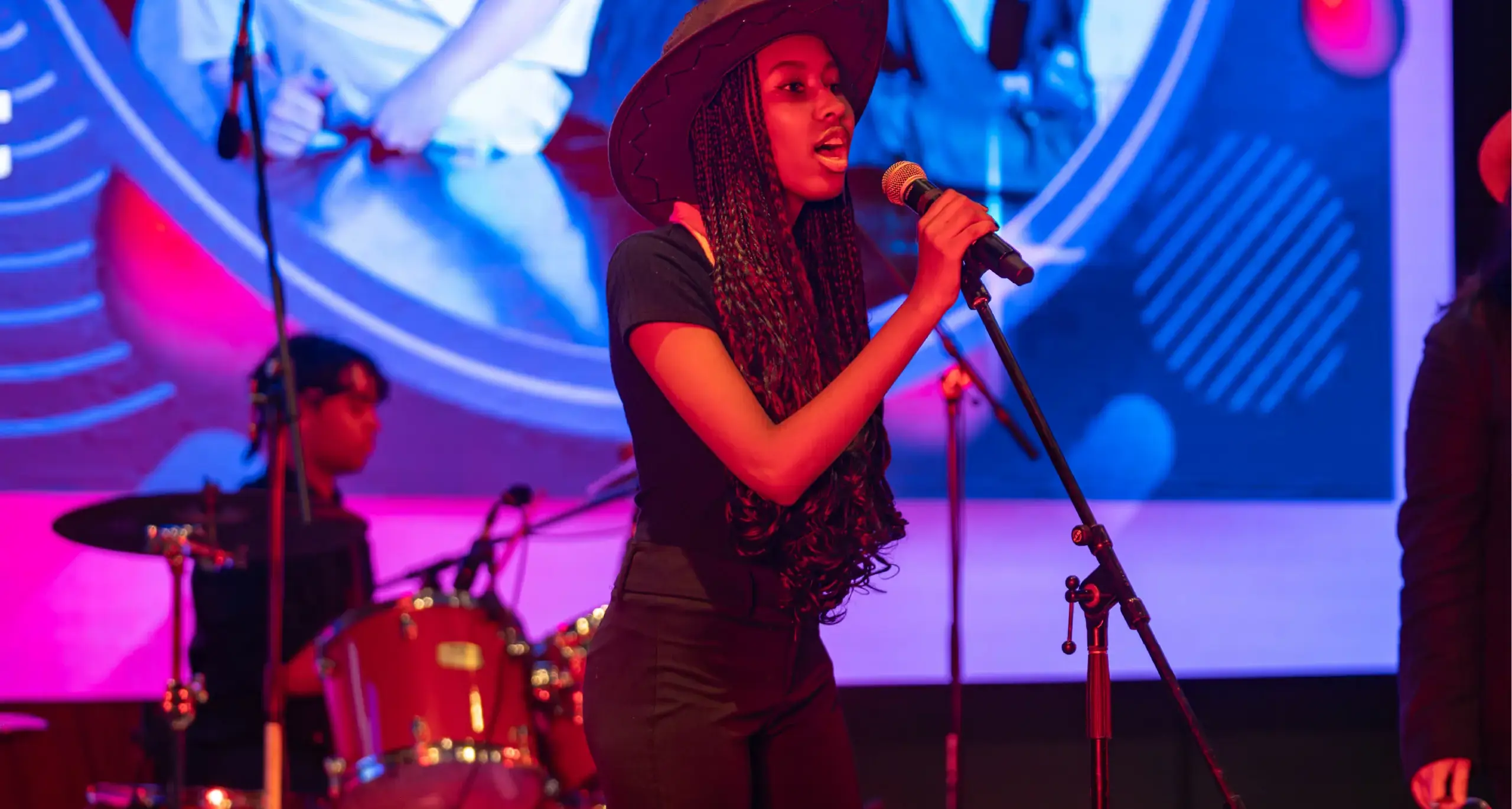 Student Singing During Performance