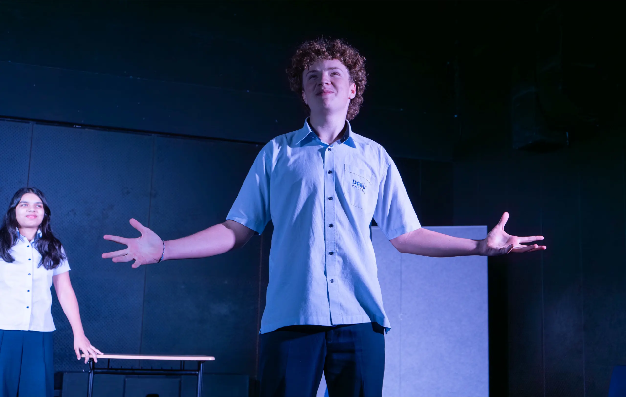 Student Performing in Play